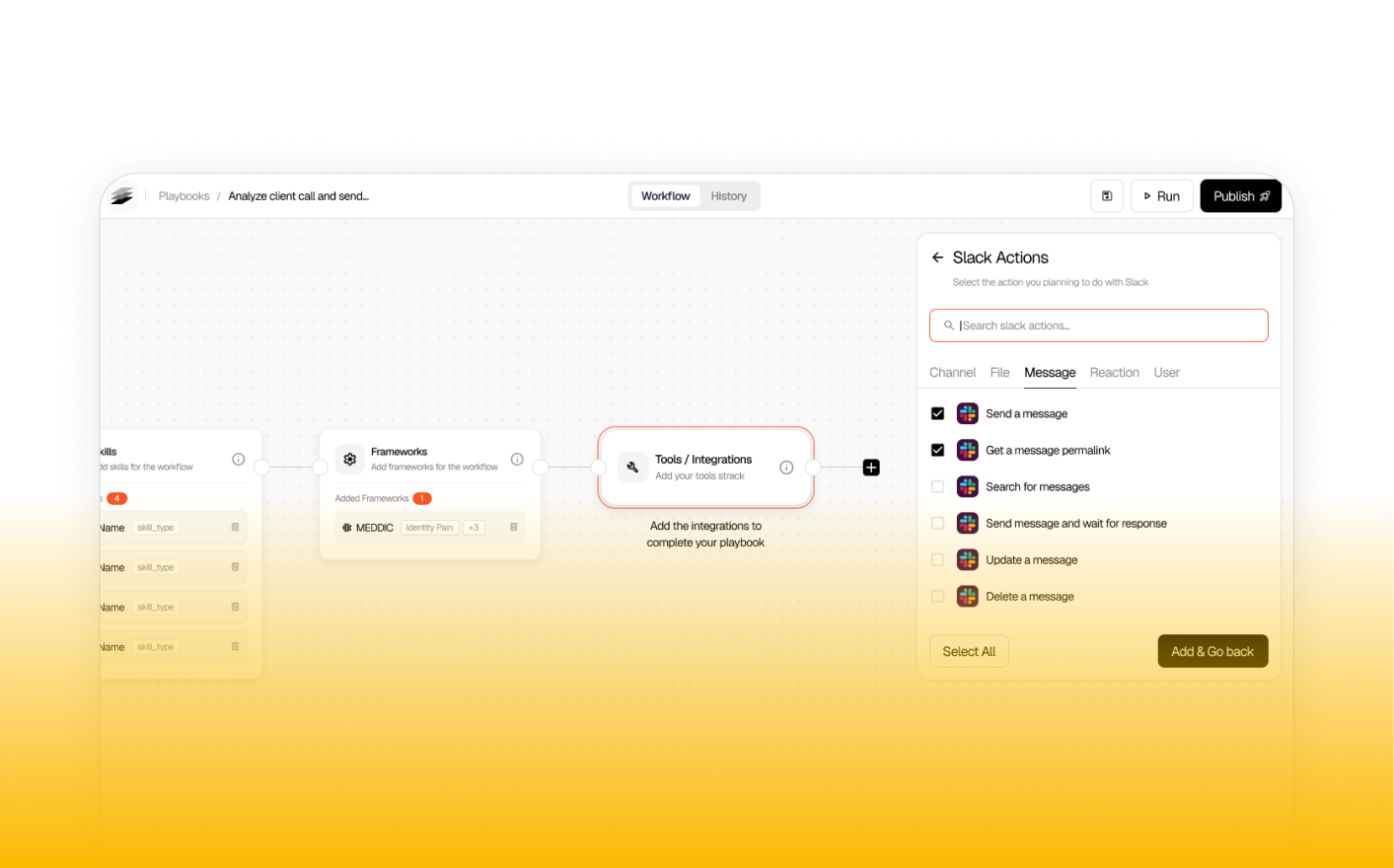 Layer workflow builder for creating your first agent